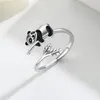 Wedding Rings 2 Harong Creative Trend Lifelike Cute Panda Bamboo Ring Animal Open For Girl Women Men Party Jewelry Gift