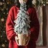 Decoraciones de Navidad 40CM árbol Mini adornos de pino de nieve Artificial para el hogar año 2023 mesa de Navidad decoración de Navidad regalo gota
