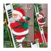 Christmas Decorations Electric Santa Claus Climbing Ladder Doll Music Creative Xmas Decor Kid Toy Year Gift Tree Hanging Ornament Dr Dhxgz