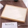 Jewelry Pouches Bags Pouches Fashion Solid Bamboo Wood Display Tray Beige With Nordic Exquisite Gold Drop Delivery Packaging Dhw7T