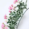 Decorative Flowers Silk Gardenia Vine Artificial Rose Long Branch Family Wedding Decoration Fake Plant DIY Hanging Wreath Wall