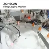 ZONESUN 탁상 충전 캡핑 기계 로터리 자동 안이 드롭 병 포장 머신