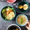 Tazones nórdicos color bajo esplacas tazón de arroz para el hogar sopa de ensalada creativa anti -escaldado en espesor