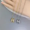 Designers de jóias Colar de colar de prata Mulheres cadeias de ouro letra pingentes de titânio cadeia de aço 18k pendente de ouro diamante feminino