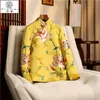 Ethnic Clothing Yellow Vintage National Clothes Coat Thicken Large Size Chinese Women Tang Suit Traditional Harajuku Jacket Hanfu Print Loos