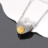 Hänge halsband släppa rostfritt stål kremation smycken solros urn halsband för aska hjärtminnesmärke gåvor kvinnor