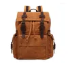 Rucksack Herren Retro Head Layer Crazy Horse Bag aus Leder