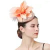 Headpieces fin fascinator hatt clipb rida bröllop huvudstycke med skum blomma huvudbonad kvinnor hårtillbehör evenemang middag chapeau