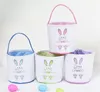 Cesto di Pasqua all'ingrosso Festive Cute Bunny Ear Bucket Creative Candy Gift Bag Easters Rabbit Egg Tote Bags Con coda di coniglio 27 Styles 0105