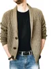 Giacche da uomo Moda 2023 Cardigan a maniche lunghe Maglione con risvolto Cappotto lavorato a maglia monopetto Taglie forti Abbigliamento uomo