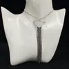 Women Designer Bracelets Tassel Necklaces Ear Studs Luxury Metal Silver Chain Fashion Triangle Wedding Luxurious Jewelrys Set 2301053QS