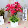 Decorative Flowers Artificial Flower Fake Silk Orchid Potted Bonsai For Home Wedding Party Desktop Decor Simulation Plant