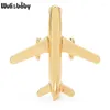 Broches Wulibaby Airplane Women Men Men 2-kleuren metalen vliegtuig Transport Kantoor Casual broche pins geschenken