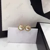 Moda Loop Pendientes Oro Helado Stud Lujo Gran Perla Amor Pendiente Diseñador Joyas 925 Plata G Studs Para Mujeres Regalo Con Box Top