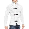 メンズセーター2023スプリングストレッチスタイリッシュなアクリルファイバールーズセーターコート原因と固定色スリムフィットタートルネックプルオーバー
