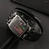 Zegarek 2023 Masowe mężczyźni sporty na świeżym powietrzu Digitalowe zegarki binarne kwadratowe wybieranie gumka UIisex gumowa opaska Casual Brance Watch Relogio