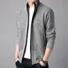 Roupa térmica masculina 2023 Cardigan Men Roupas Autumn Inverno Sweater de manga comprida PLATA ROPOS TIME