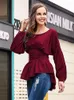 Women's Blouses Solid Color Temperament Commuter Women's Top Round Neck Slim Taille Shirt Blouse Fashion Woman 2023