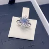 Sparkling Blue Snowflake Rings with Original Box for Pandora Authentic Sterling Silver Wedding Jewelry For Women Girls CZ Diamond Girlfriend Gift Ring Set