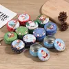 Bouteilles de rangement 1pc Boîte de Noël Box en métal Pot de bougies avec couvercle 2.2 oz bougies faites à la main Making Container Mini Tin petit cadeaux pour les enfants