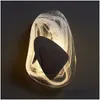 Muurlamp Moderne minimalistische glazen led SCONCE Creatieve studie Slaapkamer Bed verlichting Luxe Nordic Decor Aisle Woonkamer Licht Dro Dhkwu
