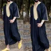 Ubranie etniczne muzułmanin Abaya Man Jubba Thobe Qamis Ramadan Dubai Men Robe V-Neck Marokco Caftan Turkey Kaftan Daily Casual Islamic