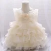 Abiti da ragazza Battesimo bianco Abito da bambino Neonate Compleanno Principessa Torta di pizzo Tutu Vestidos Abiti nati