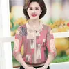 Women's Blouses Middle Aged Women's T-shirt And Tops 2023 Spring Summer Mother's Lapel Blouse Long Sleeve Print Shirt Blusas Female