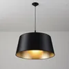 Hanglampen moderne zwart goud stof lichten woonkamer slaapkamer hanglamp eet ronde ronde leding lamp lamp lamp armatuur