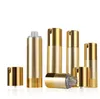 15ml 30ml 50ml 80ml 100ml Airless plastic pump bottle hot stamp gold cream container essential oil sub-bottle SN611