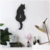 Horloges murales Horloge créative Naughty Cat Wag Tail Silencieux Swinging pour la maison Chambre Salon Décoration Drop Livraison Jardin Décor Dhtxp