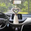 Decorative Figurines Cotton Macrame Heart Wall Decor Handmade Woven Car Hanging Ornament