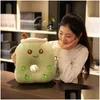 Cushion/Decorative Pillow Cute Bubble Tea Stuffed Plush Waist Cartoon Fruit Hand Warmer Milk Boba Cushion Kids Toy Girl Birthday Gif Dhttq