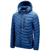 Men's Down Mens Jackets And Coats Hooded Removable Cap Lightweight Water-Resistant Packable Puffer Jacket Coat For Men M-4XL