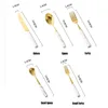 Flatware Sets Stainless Steel Cutlery Set Gold Dinnerware Emerald Marble Ceramic Handle Knife Fork Tea Spoon Dinner Tableware