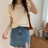 Frauen Blusen Sommer 2023 Bluse Für Frauen Gestrickte Kurzarm Koreanische Leinen Retro Hohl Strickwaren Tops Frauen der Dame kleidung Blusas