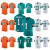 Maillot de football personnalisé Ed Hommes Femmes Miami''Dolphins''10 Tyreek Hill 17 Jaylen Waddle 1 Tua Tagovailoa 8 Jevon Holland Maillots d'élite intouchables