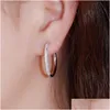 Hoop Huggie 3 Colors 18Mm Circle Designer Earrings Jewelry White Green Rose Aaa Cubic Zirconia Copper 18K Gold Sier Earring For Wo Dhwyn