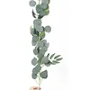 Decorative Flowers Artificial Eucalyptus Garland With Willow Vines 2 Packs 6.5 Feet Greenery Silver Dollar