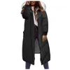 Giacche da donna 2023 Cappotto invernale lungo Gilet con maniche con cappuccio Tasche in piumino caldo Giacca trapuntata all'aperto