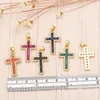 Pendant Necklaces OCESRIO Multiple Color Cross For Necklace Copper Gold Plated CZ Crucifix Jewelry Making Supplies DIY Cruz Pdta873