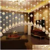 Curtain Drapes 1Pcs Glass Crystal Bead Panel Hanging Creative String For Living Room Bedroom Window Door Ornaments Drop Delivery H Dhum2