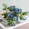 Flores decorativas Burnt Edge Artificial Rose Hand Letter Simulation Creme Roses de buquê POXHE PONTRA DE FLOR FLORESTEMENT GARDEN