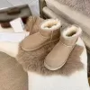 Austrália clássico clássico quente botas femininas mini meia neve bota EUA GS 585401 Winter Ful Full Fluffy Furry Satin Boots Booties