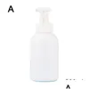 Storage Bottles Jars 200/300/400/500Ml Hand Pressure Foaming White Empty Pump Foam Bottle With Clip Soap Shampoo Lotion Dispenser Dhquf
