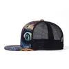 Snapbacks Pangkb Brand Kolorowa czapka płótna duże oczy Paris Art Summer Mesh oddychający kapelusz snapback na zewnątrz plaż