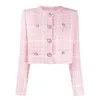 Women's Jackets Pink Plaid Woven Woolen Women Jacket Coat 2023 Autumn Winter Custom Fabric Diamond Button Short Coats High Quality