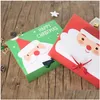 ギフトラップクリスマスボックス10PCSスクエアメリーペーパーパッケージサンタクロースチョコレートキャンディードロップデリバリーホームガーデンフェスティブパーティーDHF5P