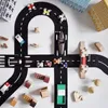 Blokkeert DIY -verkeersspeelgoed voor kinderen Road Building Toy Car Roadway Expressway snelweg flexibele puzzelbaan spelscène set mat 230105