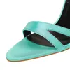 Sandals European And American Fashion Banquet Summer Fine Heel Super High Open Toe Silk Satin Cut Out One Word